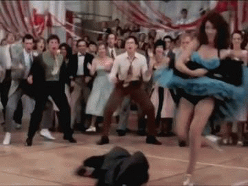 cha cha digregorio from Grease dancing gif.