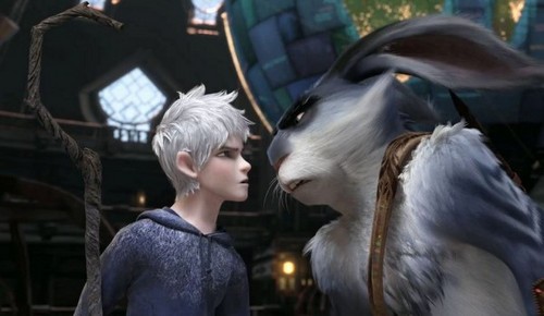 jack frost and easter bunny stare down rise of the guardians